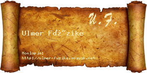 Ulmer Füzike névjegykártya